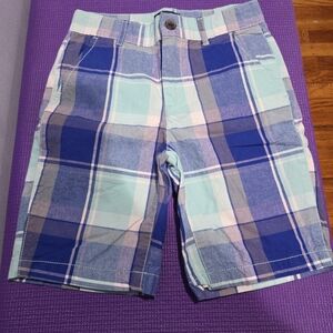 Place Plaid Blue and Green Kids Shorts
